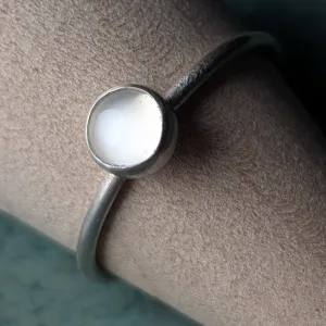 Lunar Dew: Moonstone Stacking Ring – Handcrafted Sterling Silver