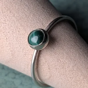 Verdant Grove: Malachite Stacking Ring – Handcrafted Sterling Silver