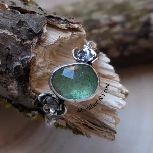 Wildflower Bloom | Silver & Aventurine ring UK Size P