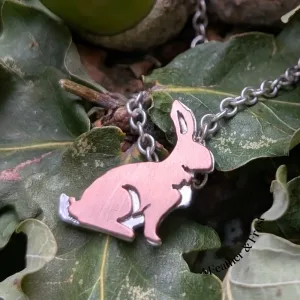 Copper & Sterling Silver Hare Pendant - Wildlife Jewellery UK