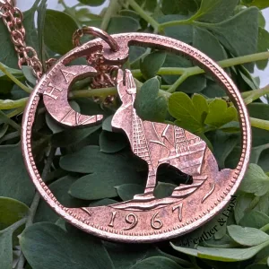 Hare Pendant Necklace | Bronze Half Penny Coin Jewellery