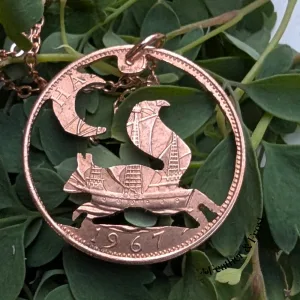Squirrel Pendant Necklace | Bronze Half Penny Coin Jewellery