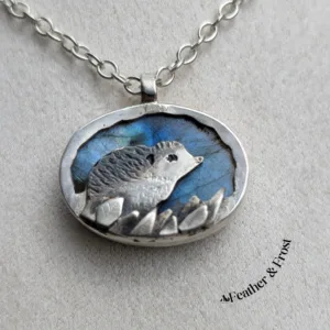 Forager | Hedgehog Pendant | Silver & Labradorite