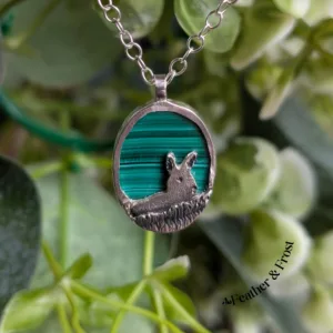Little Rabbit | Pendant | Silver & Malachite