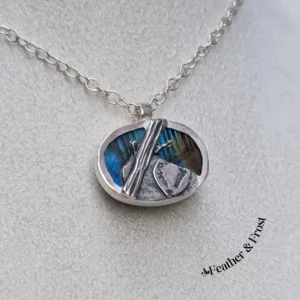 Brock's Nap | Badger Pendant | Silver & Labradorite