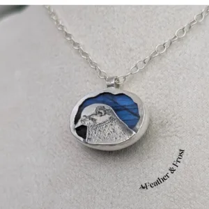 Barbara | Feral Pigeon Pendant | Silver & Labradorite