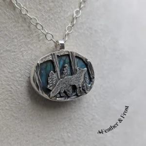 Tod's Birchwood | Fox Pendant | Silver & Labradorite